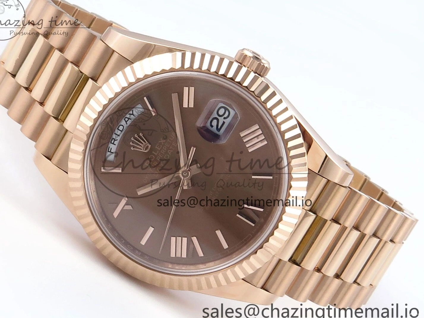 Edition RG Best Weight) Noob on Roman A2836 Bracelet 228235 Dial President 1:1 Date 40 Day (Gain Brown 0503